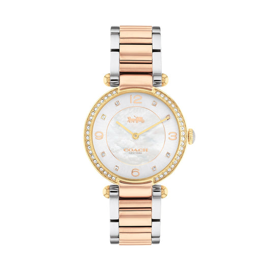 Coach 14504137 Women's Two-Tone Carnation Gold and Stainless Steel Bracelet and Mother of Pearl Dial Quartz Watch