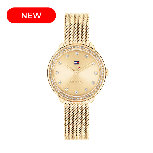 Tommy Hilfiger 1782699 Women's Ionic Thin Gold Plated Steel Mesh Watch