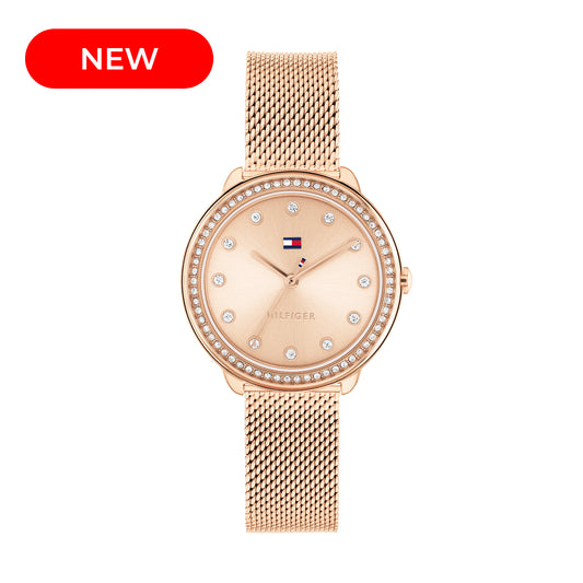 Tommy Hilfiger 1782700 Women's Ionic Rose Gold Plated Steel Mesh Watch
