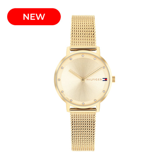 Tommy Hilfiger 1782728 Women's Ionic Thin Gold Plated Steel Mesh Watch