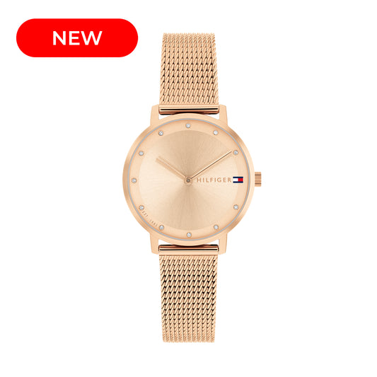 Tommy Hilfiger 1782729 Women's Ionic Rose Gold Plated Steel Mesh Watch