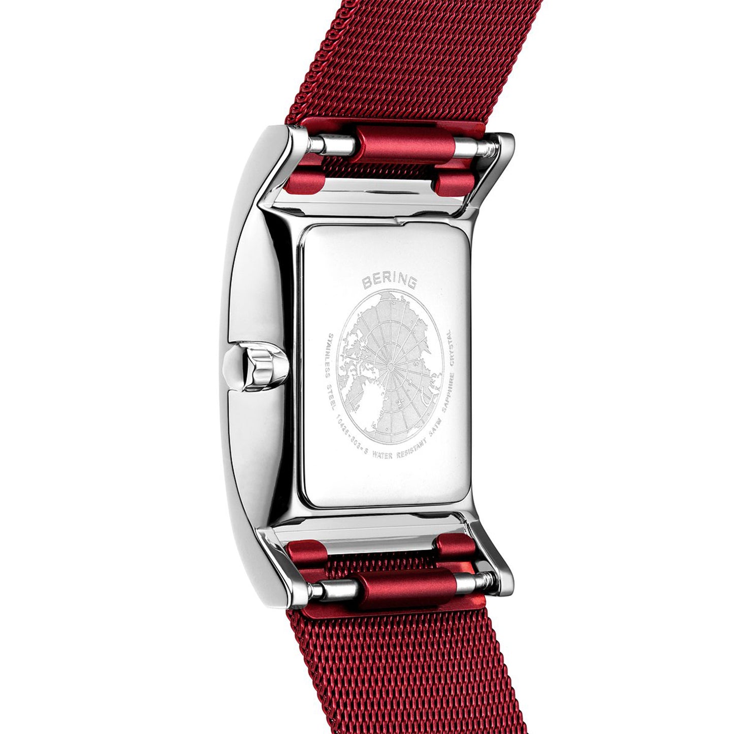 Bering 10426-303-S Women's Red Steel Mesh Watch