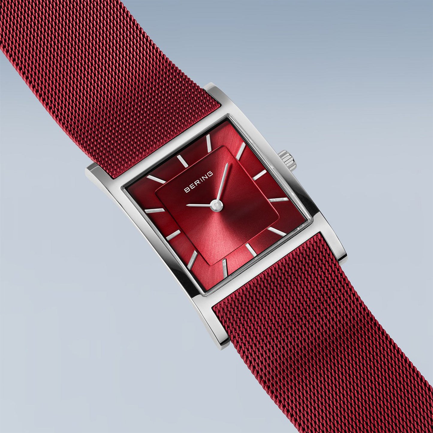 Bering 10426-303-S Women's Red Steel Mesh Watch