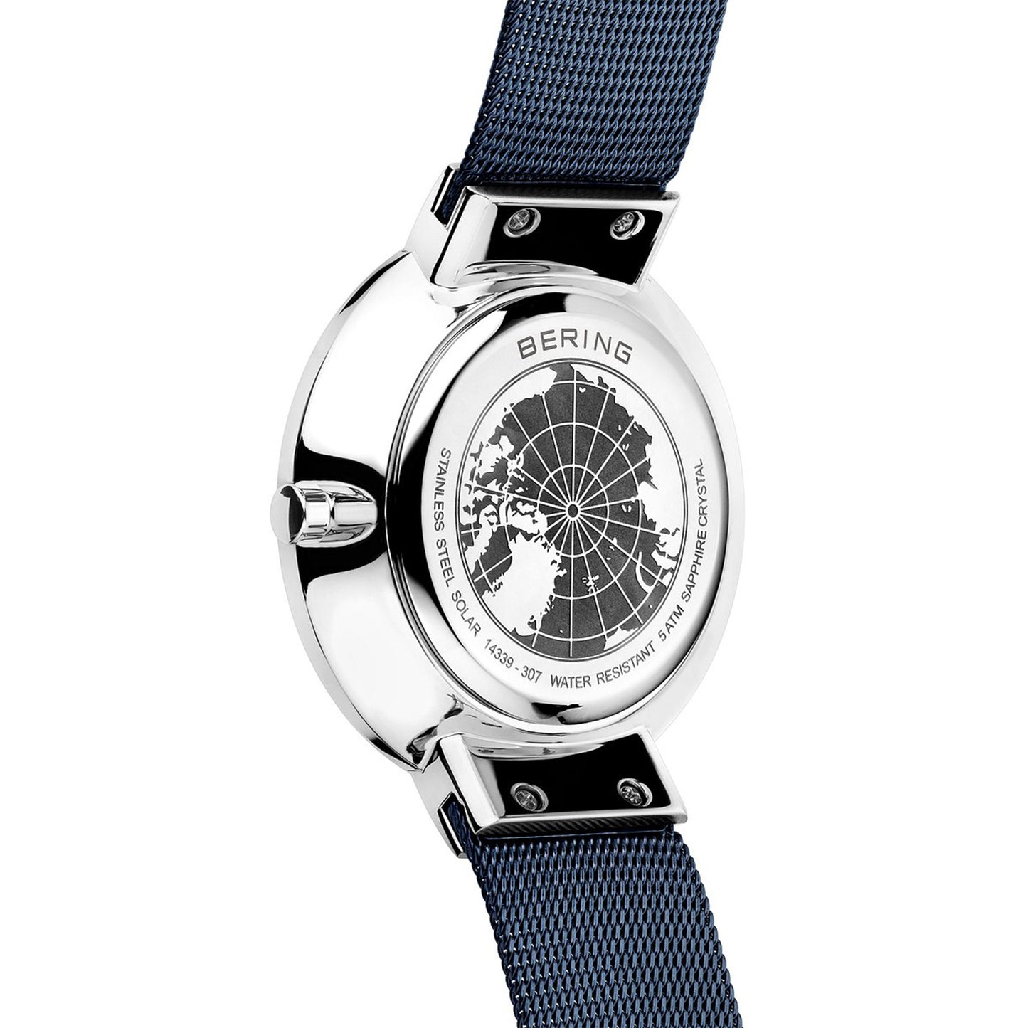 Bering 14339-307 Unisex Blue Steel Mesh Solar Watch