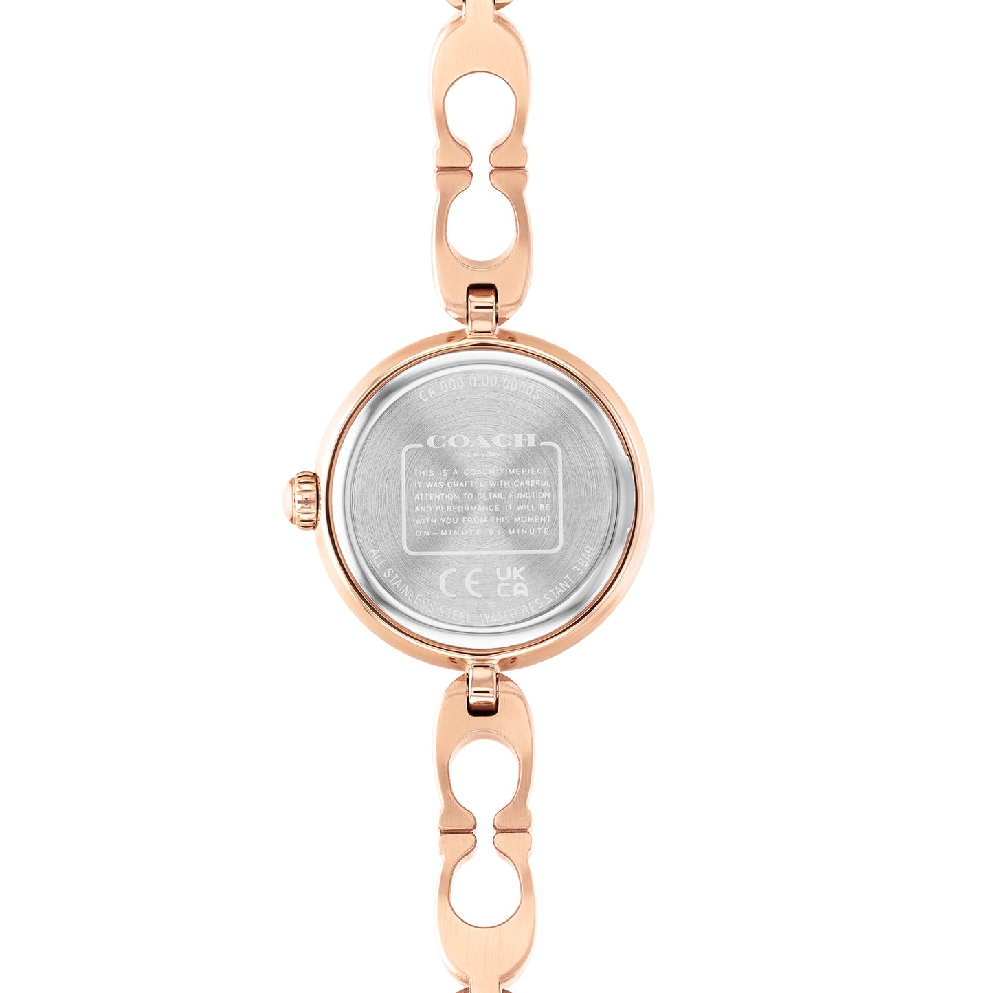 Coach 14504130 Women's Rose Gold Steel Bangle and White Dial Quartz Watch