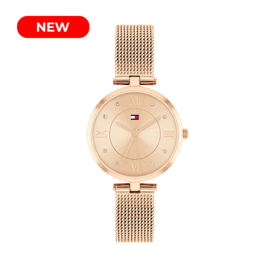Tommy Hilfiger 1782712 Women's Ionic Rose Gold Plated Steel Mesh Watch