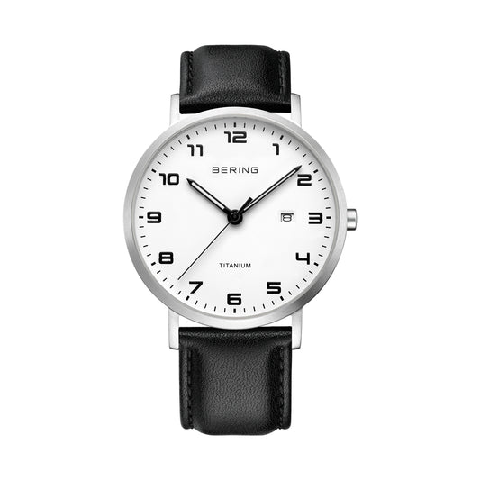 Bering 18640-404 Men's Calfskin Leather Strap Watch