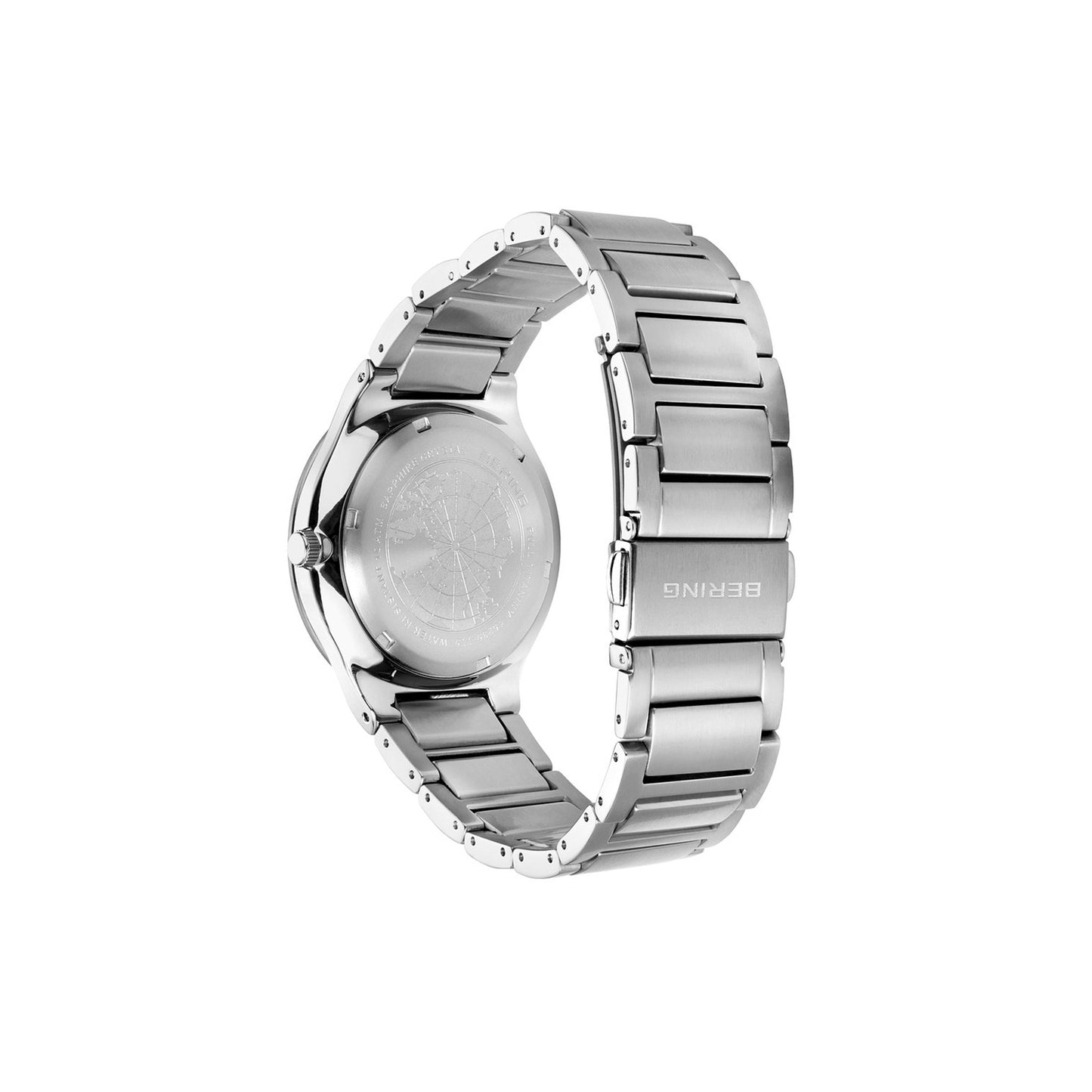 Bering 15239-779 Men's Silver Titanium Strap with Titanium Links Solar Watch