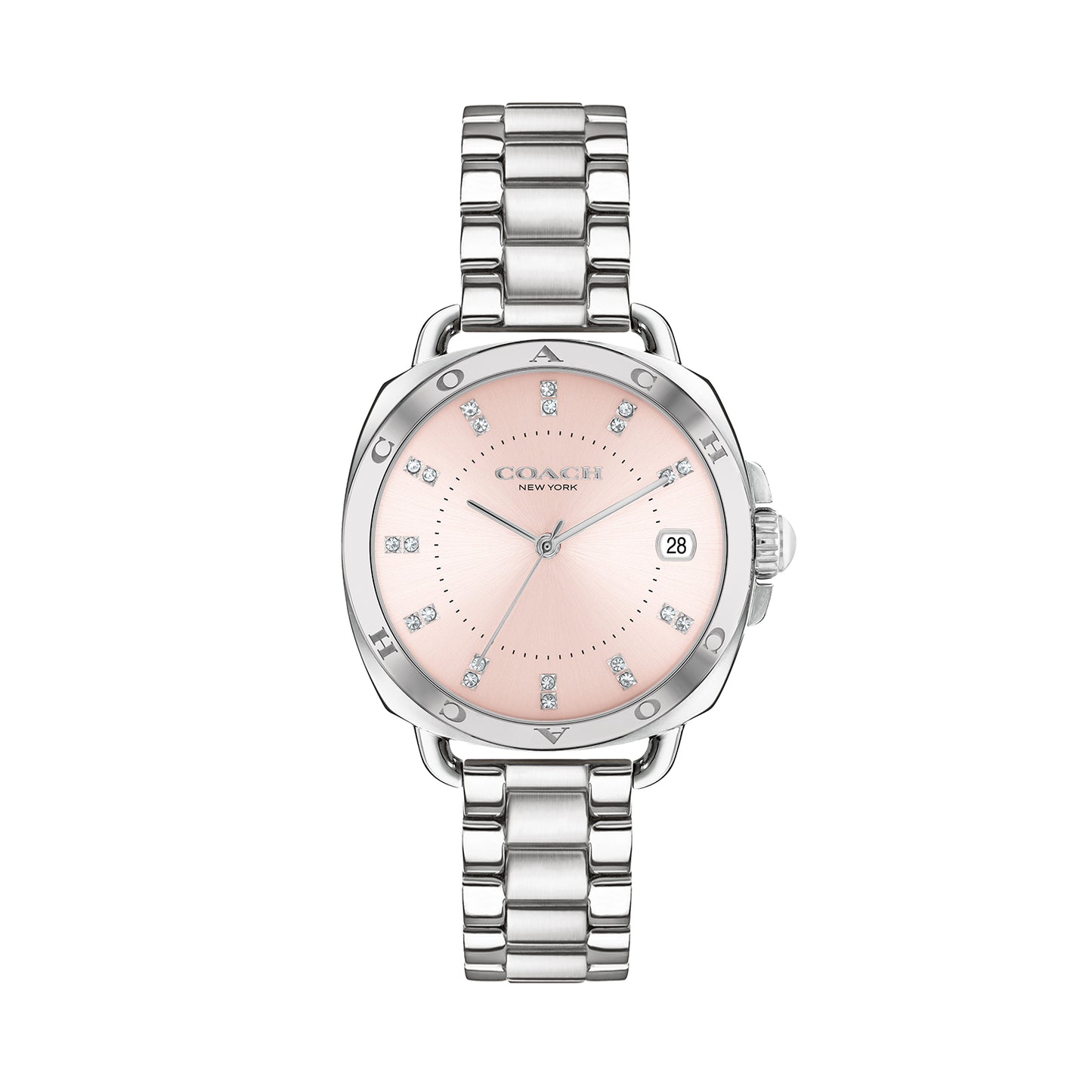 Coach 14504156 Women's Stainless Steel Bracelet and Pink Dial Quartz Watch