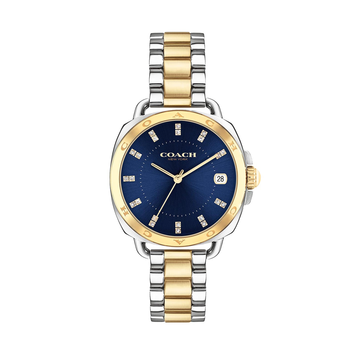 Coach 14504160 Women's Two-tone Gold & Stainless Steel Bracelet and Blue Dial Quartz Watch