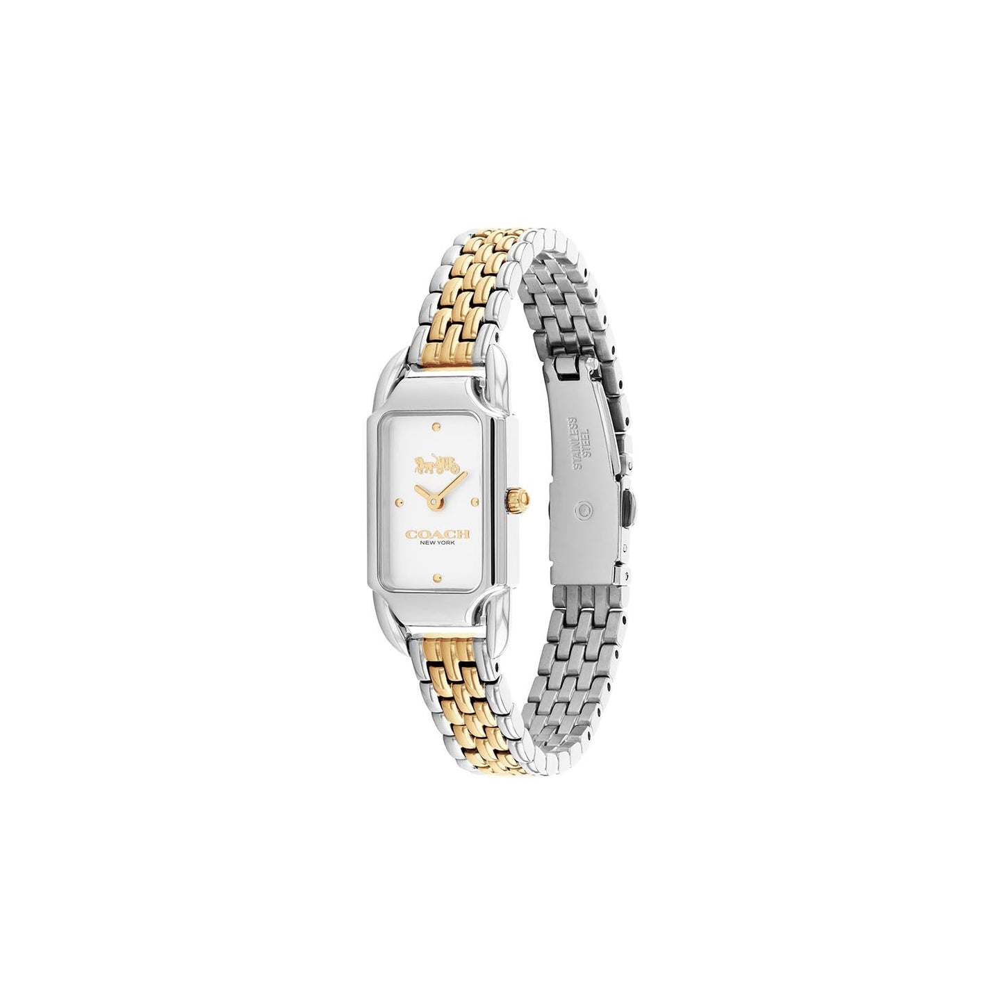 Coach 14504172 Women's Two-Tone Gold & Stainless Steel  Bracelet and White Dial Quartz Watch
