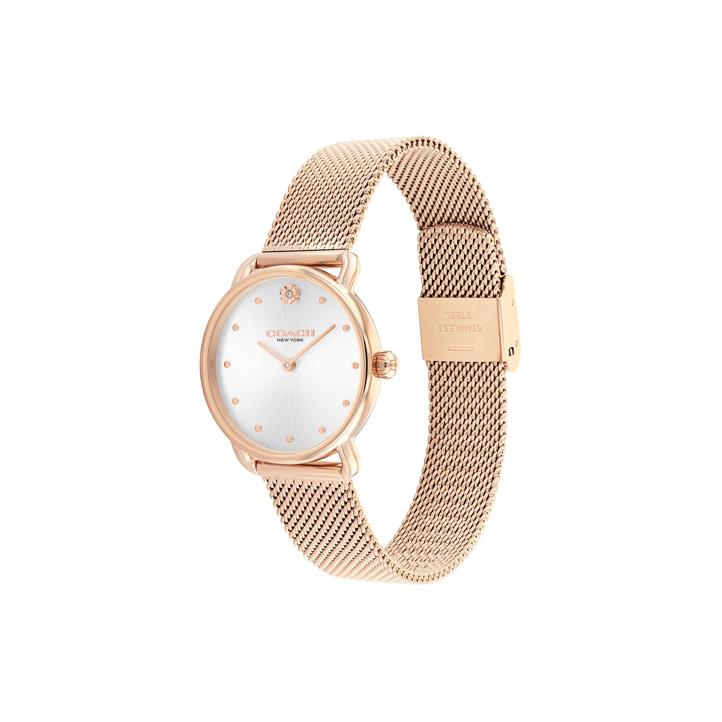 Coach 14504222 Women's Ionic Plated Rose Gold Steel Mesh Watch