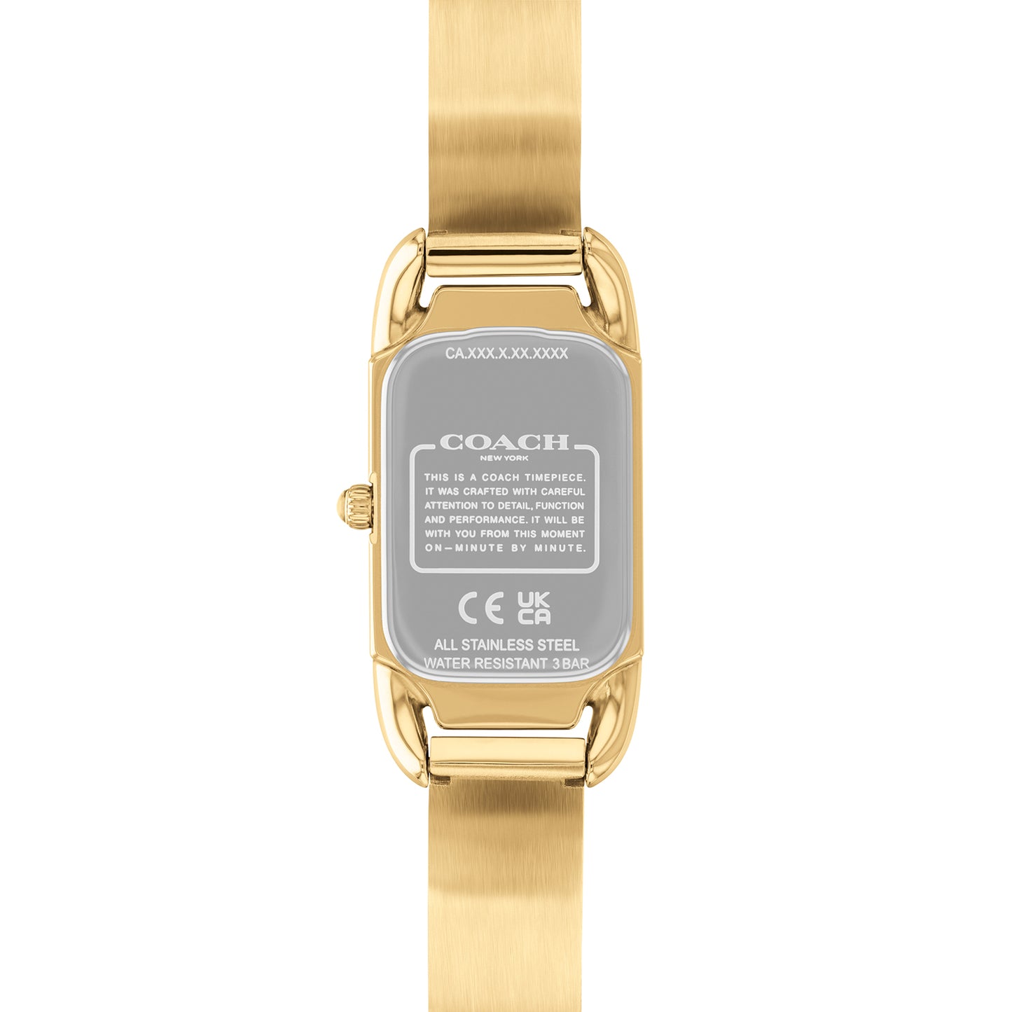 Coach 14504250 Women's Ionic Plated Thin Gold Steel Bangle & Crystal Watch