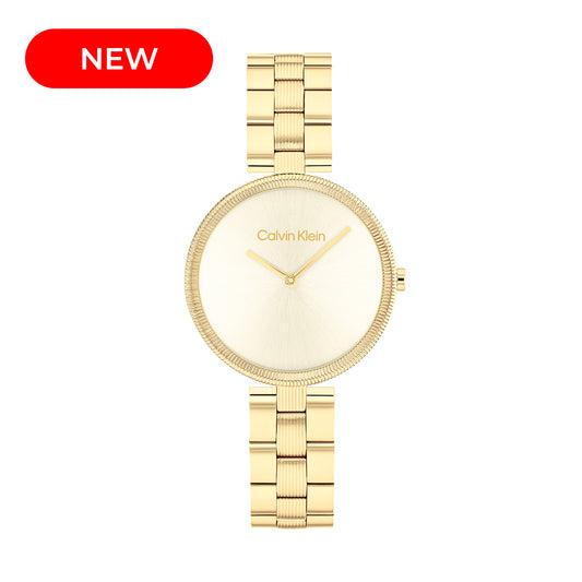 Clavin Klein 25100014 Women's Ionic Plated Thin Gold Steel Watch