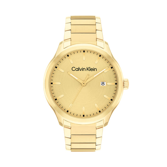 Calvin Klein 25200349 Men's Ionic Thin Gold Plated Steel Quartz Basic Calendar Watch