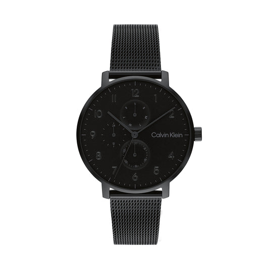 Clavin Klein 25200401 Unisex Ionic Black Plated Steel Mesh Watch