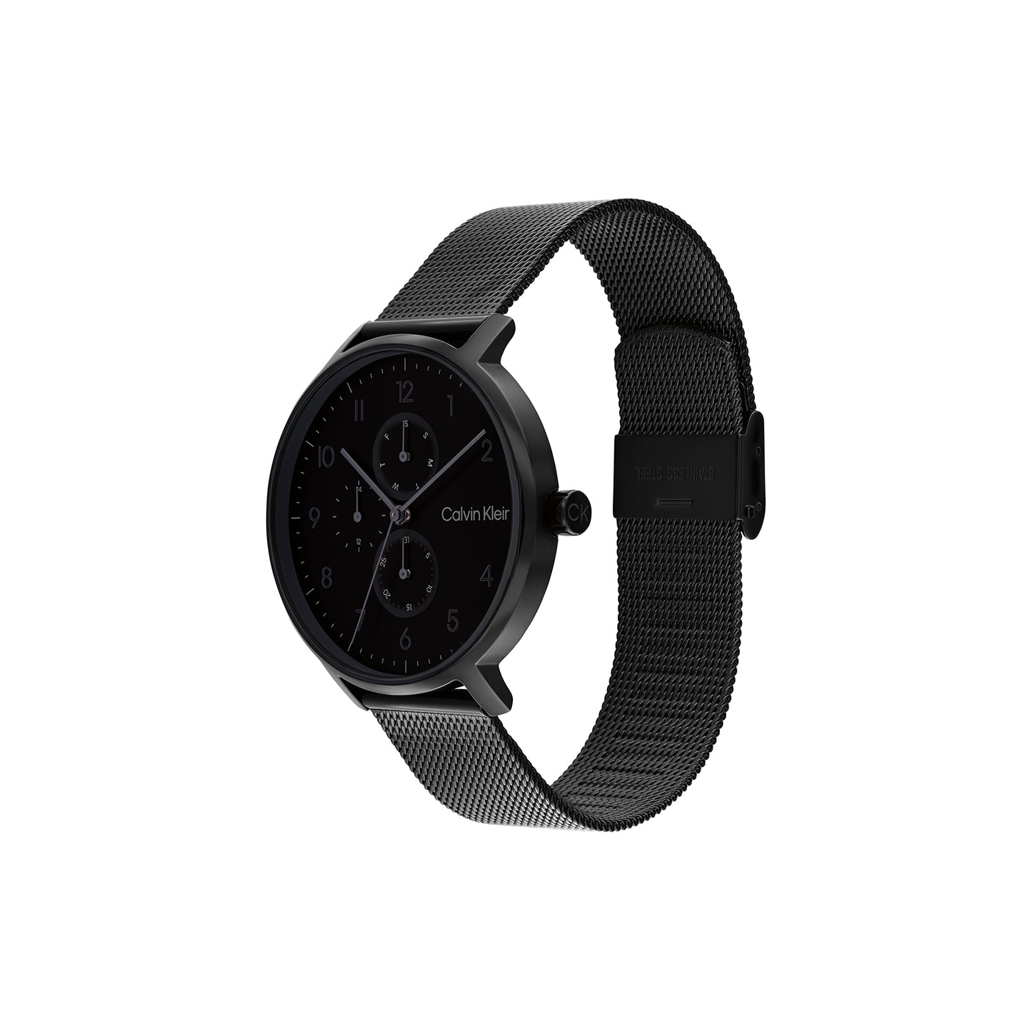 Clavin Klein 25200401 Unisex Ionic Black Plated Steel Mesh Watch