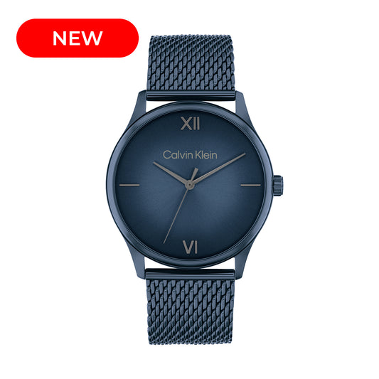 Calvin Klein 25200451 Men's Ionic Blue Plated Steel Mesh Watch