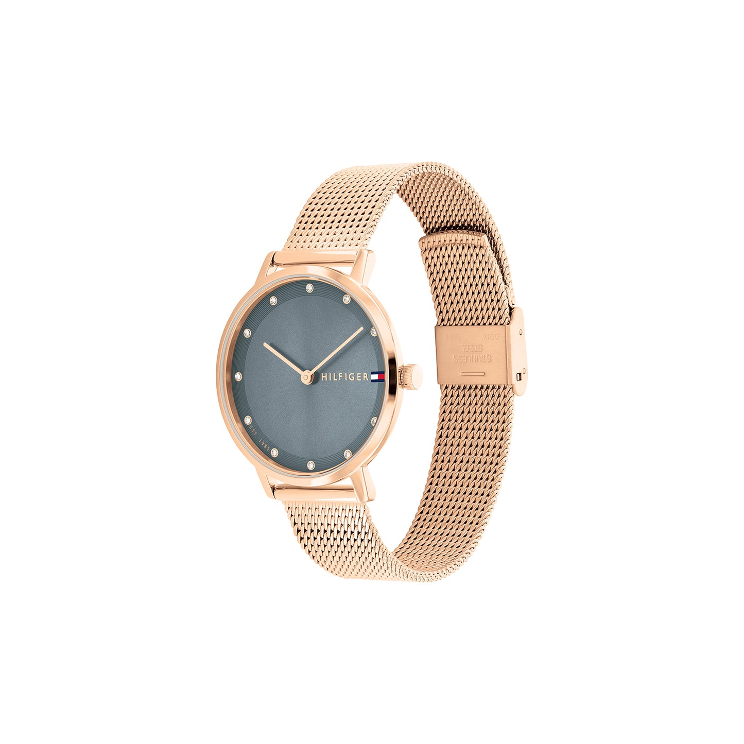 Tommy Hilfiger 1782669 Women's Ionic Rose Gold Plated Steel Mesh Quartz Basic Slim Watch